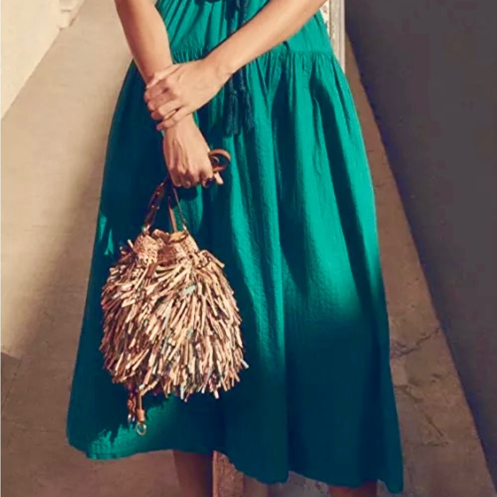 🌺🎉HP🎉🌺 NWT Ulla Johnson Emmaline Midi Dress Verdigris - Picture 3 of 16